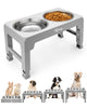 Toozey Hundenapf, Futternapf für Hunde, Höhenverstellbar, mit 2 Edelstahl-Schüsseln von 1200 ml, Hundenapf Erhöht für Mittelgroße und Große Hunde, 4 Höhenverstellbare Fütterung, Schwarz