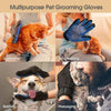 Haustierpflege-Handschuhe - Katzenbürsten für sanftes Haaren - Effiziente Haarentfernungshandschuhe - Waschhandschuhe für Hunde mit langem & kurzem Haar, Katzen & Pferde - 1 Paar (Blau)