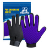 Haustierpflege-Handschuhe - Katzenbürsten für sanftes Haaren - Effiziente Haarentfernungshandschuhe - Waschhandschuhe für Hunde mit langem & kurzem Haar, Katzen & Pferde - 1 Paar (Blau)